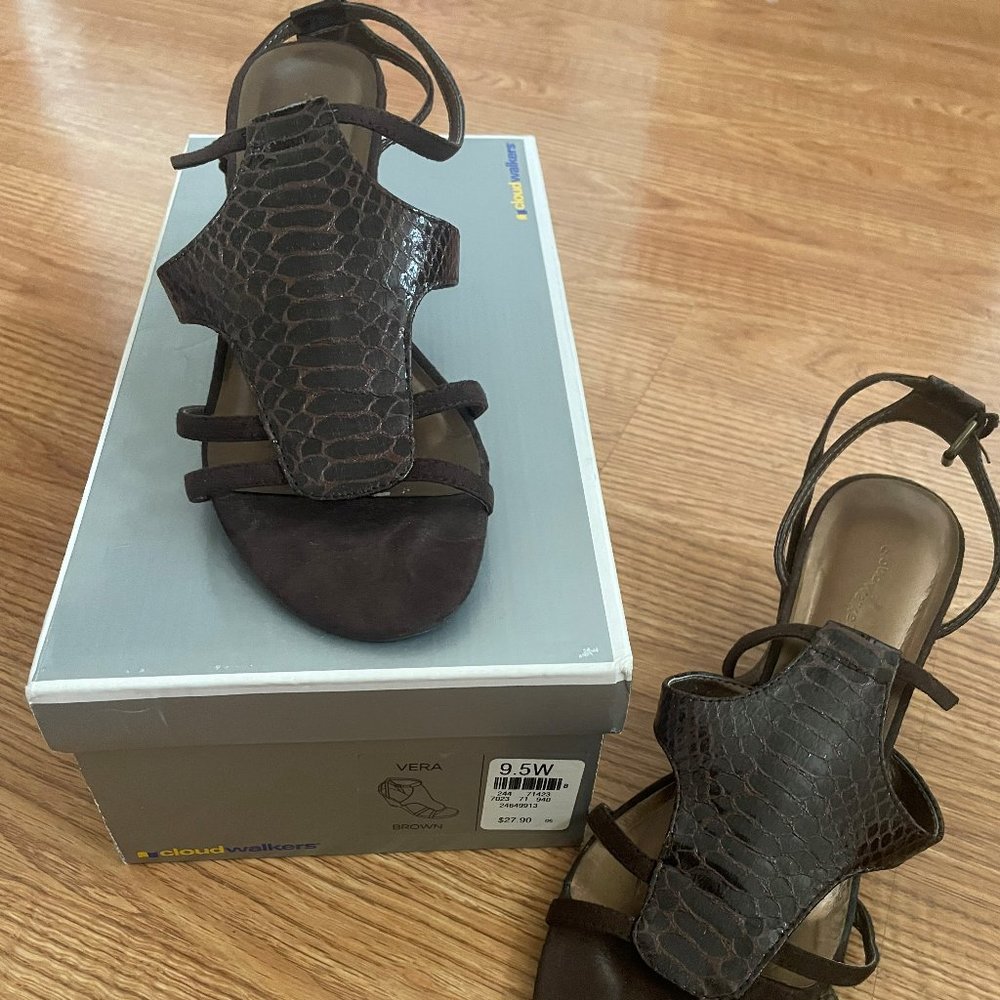 Black wedge sandals